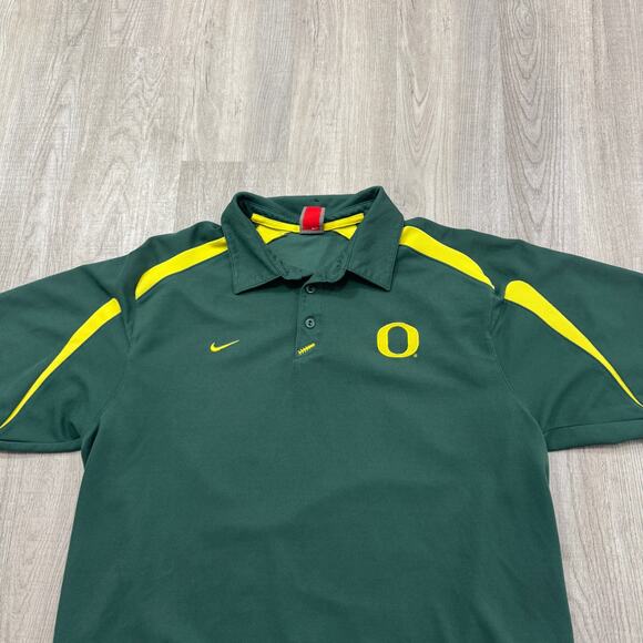 Nike Oregon Ducks Polo Shirt Men's Extra Large XL Green Collared Golf Golfing - Picture 2 of 8